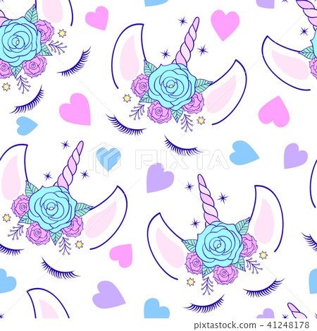 pattern with head of unicorn 41248178