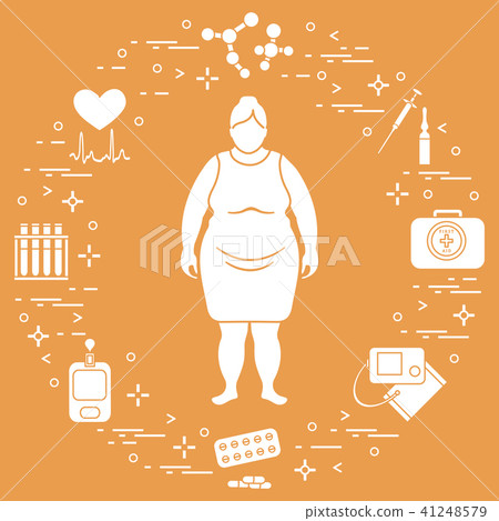 Fat woman, medical devices, tools and medicines Fat woman, medical devices, tools and medicines 41248579