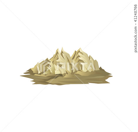 Flat vector icon of mountain range with lights and shadows. Rocky hills in desert. Element for promo 41248766