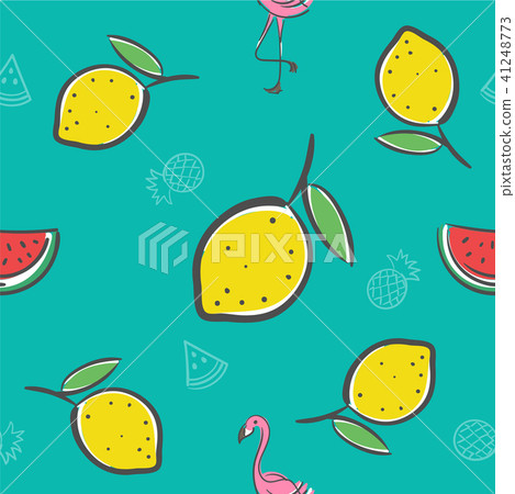 Lemon fruits seamless pattern background Lemon fruits seamless pattern background 41248773
