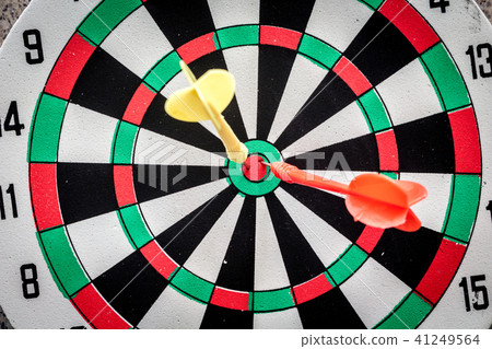 Dart board is the target and goal 41249564