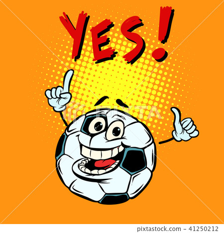 Yes happy fan. Football soccer ball. Funny character Yes happy fan. Football soccer ball. Funny character 41250212