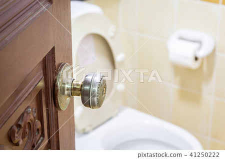 Opened door with toilet room Opened door with toilet room 41250222