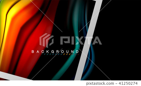 Liquid fluid colors holographic design with metallic style line shape 41250274
