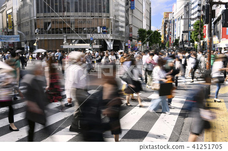 View of Tokyo's cityscape in Shibuya scrambled intersection etc. 41251705