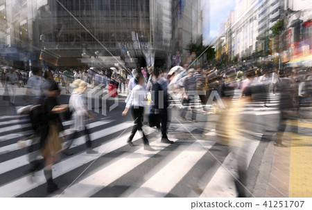 View of Tokyo's cityscape in Shibuya scrambled intersection etc. 41251707