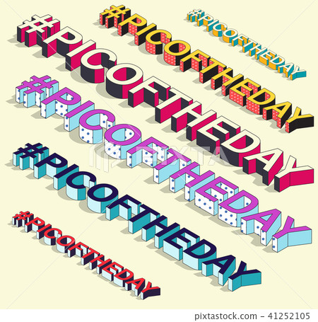 Isometric hashtag - picoftheday. Internet blogging 41252105