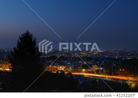 [Evening landscape / night scenic spots] Sakuragaoka Park Yuhi no Oka 41252207