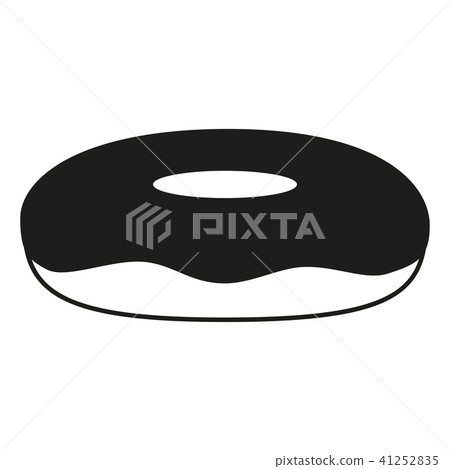 Black and white donut side view silhouette 41252835