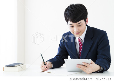 High School Student Tablet Male Boys Study Entrance Education Learning 41253243