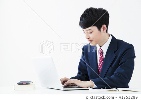 High School Student Personal Computer Male Boy Stock Photo