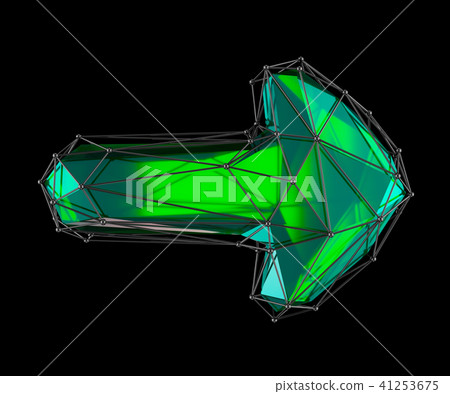 Arrow made in low poly style green color... - Stock Illustration ...