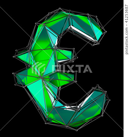 Euro sign made in low poly style green color... - Stock Illustration ...