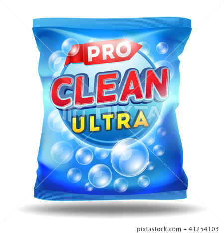 Detergent design template on foil bag package Detergent design template on foil bag package 41254103