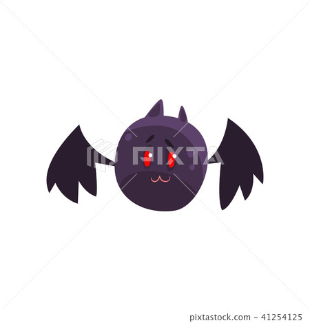 Cute cartoon halloween bat character flying... - Stock Illustration ...