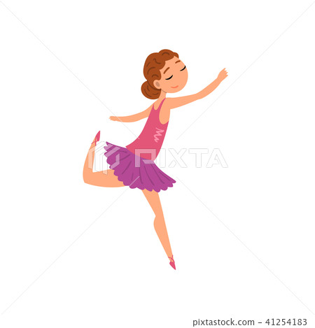 Ballerina character in purple tutu dress cartoon vector Illustration on a white background 41254183
