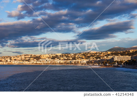 Nice City Skyline at Sunrise in France 41254348