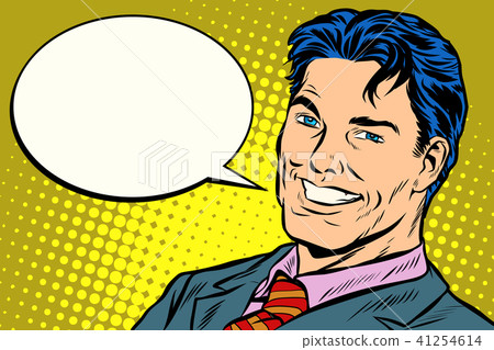 smiling businessman speech comics bubble smiling businessman speech comics bubble 41254614