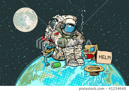 Poor hungry astronaut on planet earth 41254648
