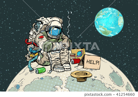 Poor hungry astronaut on the moon 41254660