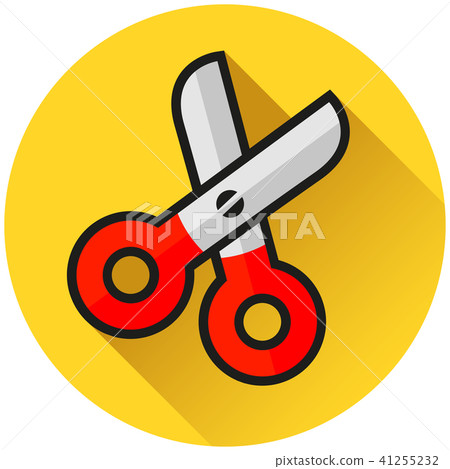 scissors circle yellow icon concept scissors circle yellow icon concept 41255232