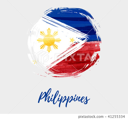 Philippines flag in grunge round shape background Philippines flag in grunge round shape background 41255334
