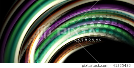 Multicolored wave lines on black background design Multicolored wave lines on black background design 41255483