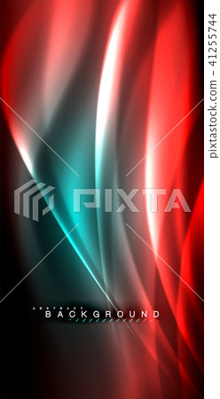 Neon glowing wave, magic energy and light motion background 41255744
