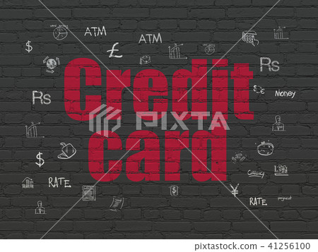 Banking concept: Credit Card on wall background 41256100