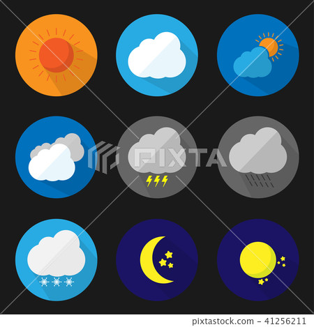 set flat icon weather - Stock Illustration [41256211] - PIXTA