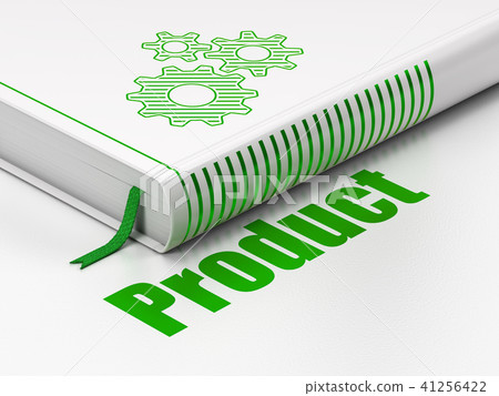 Marketing concept: book Gears, Product on white background 41256422