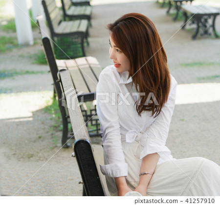 肖像，模型，咖啡，放鬆，女人模型 41257910