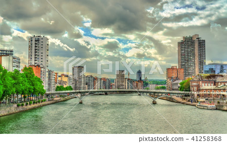 View of Liege, a city on the banks of the Meuse river in Belgium 41258368