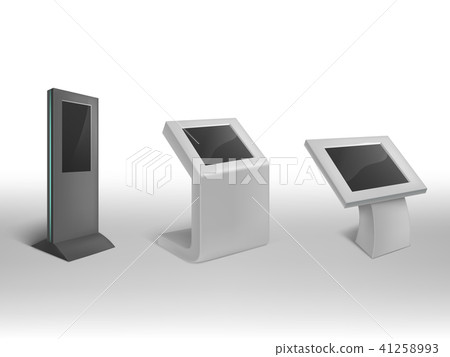Vector 3d realistic digital informational kiosks, stands 41258993