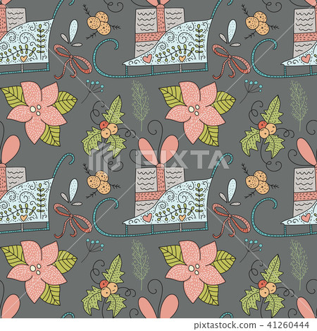 Christmas vector seamless pattern with detailed... - Stock Illustration ...