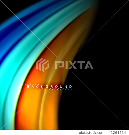 Fluid mixing colors vector wave abstract background design. Colorful mesh waves 41261514