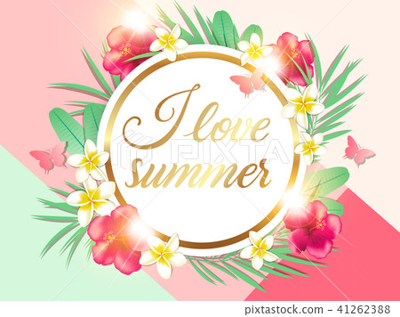 Abstract summer floral tropical background - Stock Illustration ...
