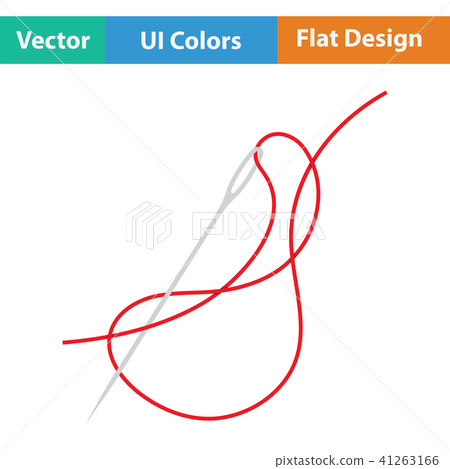 Sewing needle with thread icon 41263166