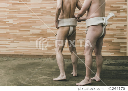 相撲選手的纏腰帶 繫牢 領帶 41264170
