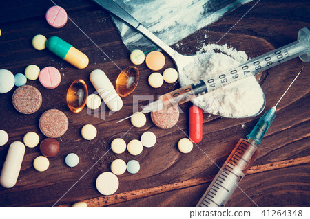 Drug concept. Use illicit Drug abuse . Drug concept. Use illicit Drug abuse . 41264348