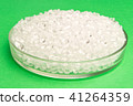 Plastic pellets. Transparent Polyethylene granules 41264359