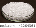 Plastic pellets. Transparent Polyethylene granules 41264361