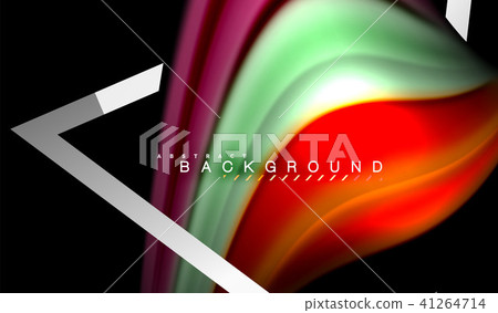 Rainbow fluid colors wave and metallic geometric shape 41264714