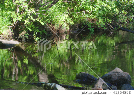 river creek water and stone reflections relaxation 41264898