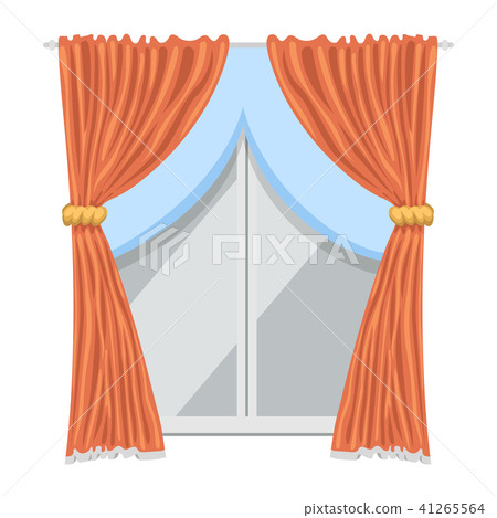 Window curtains and room blinds jalousie for house or creative home interior vector illustration. 41265564