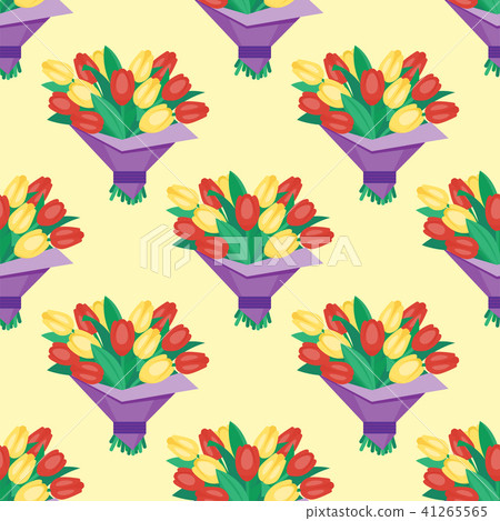 Vintage floral vector bouquet garden flower seamless pattern background botanical natural 41265565