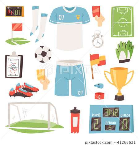 Soccer vector footballer or soccerplayer in sportswear playing with soccerball on football pitch Soccer vector footballer or soccerplayer in sportswear playing with soccerball on football pitch 41265621