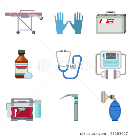 Ambulance icons vector medicine health emergency hospital symbols illustration. 41265637