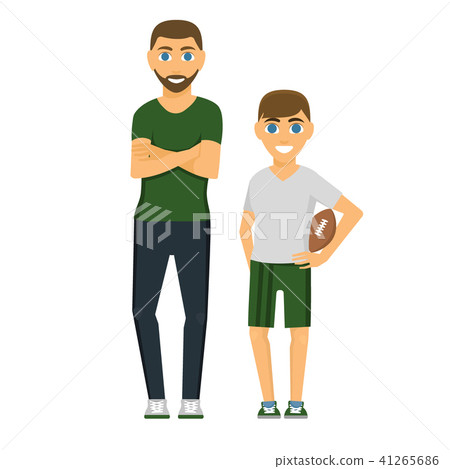 Family people adult happiness smiling father son togetherness parenting concept and casual paren 41265686