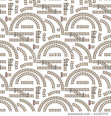 Vector illustration of railway parts grey rails maintenance concrete technology build equipment 41265747